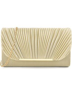 👜 Women's Gold Formal Wedding Party Cocktail Prom Crossbody Clutch Purses